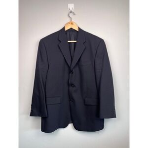 Calvin Klein Mens Navy 100% Wool 3 Button Blazer Sport Coat Made in Canada 38